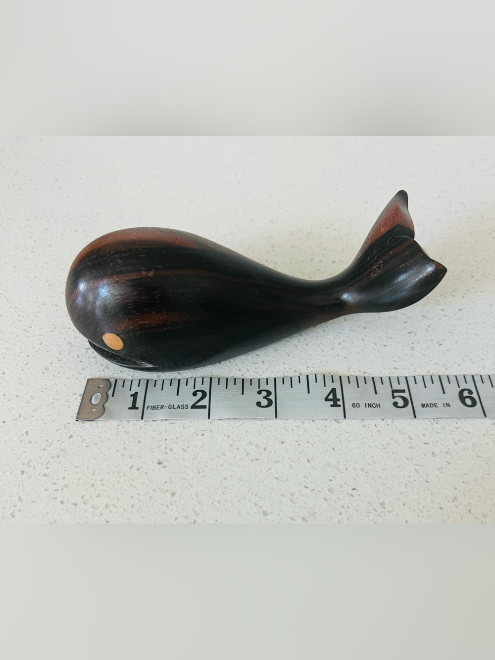 Hand Carved Wooden Whale Figurine Nautical Coastal Beach House Decor - Picture 5 of 6